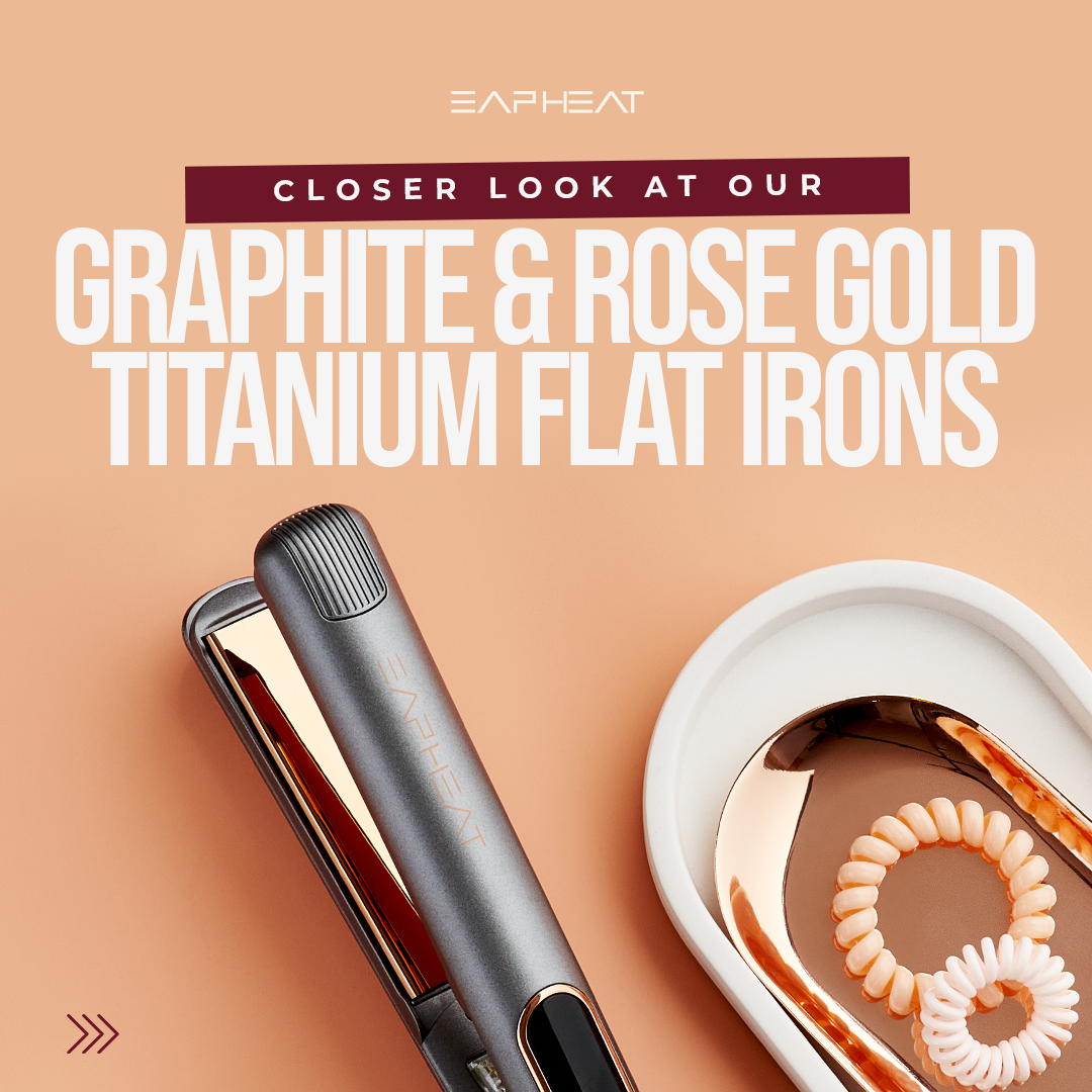 Closer Look at our Graphite & Rose Gold Titanium Flat Irons